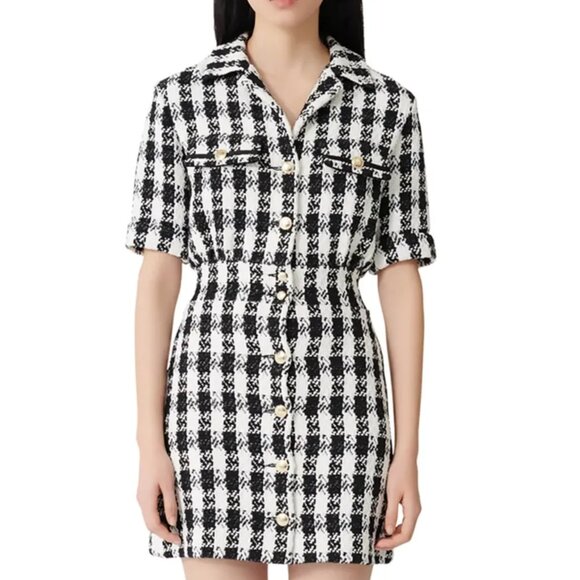 Maje Ricky Tweed Shirt Dress - Picture 2 of 10
